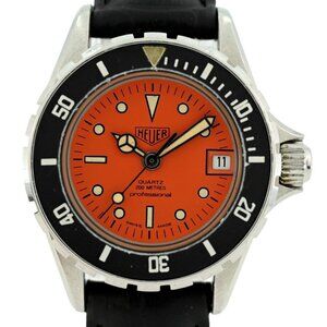 RARE 28mm (Pre-Tag) Heuer Orange Professional 1000 Watch Leather Strap! 980.011!